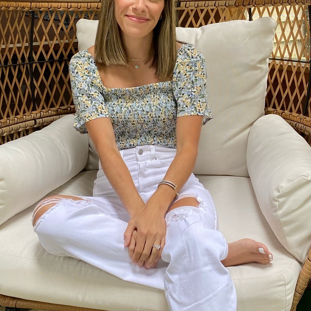 Floral smocked top